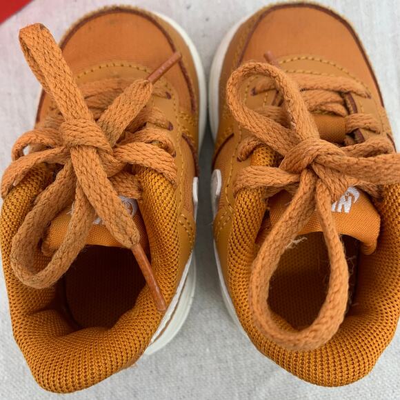 Nike Air Force 1 (TDV) Brown/White Sneaker Shoes Size 3C Toddler/Infant - Picture 5 of 6